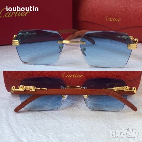Cartier висок клас слънчеви очила Мъжки Дамски слънчеви с дървени дръжки, снимка 2 - Слънчеви и диоптрични очила - 40531947