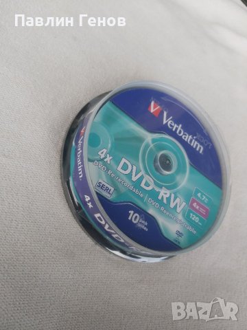 Verbatim DVD-RW, презаписваем, 4.7 GB, 4x, 10 броя в шпиндел, снимка 3 - Други - 40263616