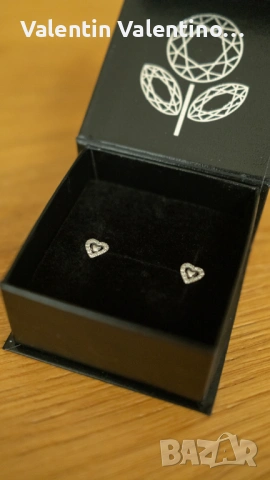 Обеци от бяло злато с диаманти от EPL Diamonds и сертификат, снимка 5 - Обеци - 53399848