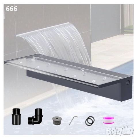 Преливен водопад за басейн , декорация на градина, вътрешен двор и езерце