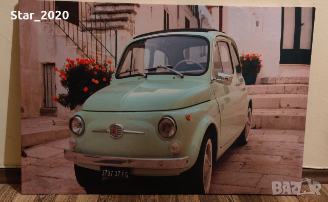Светеща картина с LED осветление - Fiat 500