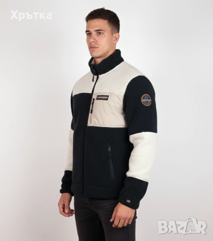 Napapijri Yupik Fleece - Оригинално мъжко поларено яке размер L, снимка 2 - Якета - 52079180