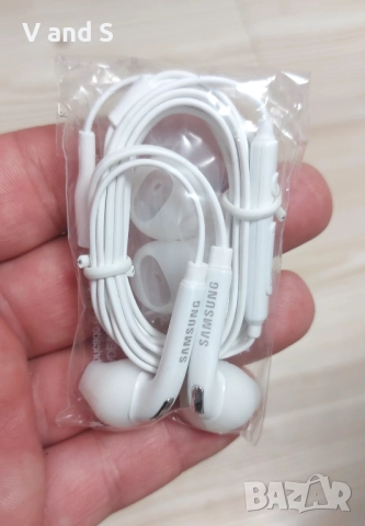 Оригинални слушалки Samsung Stereo Headset 3.5mm EO-EG920BW, кабел с управление на звука и микрофон,