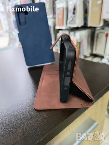 Samsung Galaxy A35 5G велурен калъф тип тефтер, снимка 5 - Калъфи, кейсове - 48319955