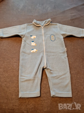 6-9м 74см Помпер гащеризон, полар, син, без следи от употреба 