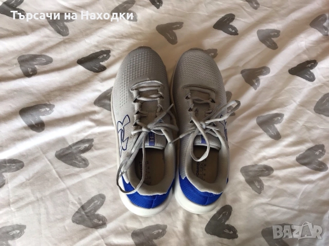 $99 Мъжки маратонки Under Armour Trainers Grey And Blue Размер UK10.5 EU45 US11.5 в сиво и синьо, снимка 4 - Маратонки - 52110645