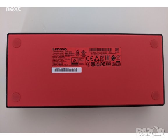 ДОКИНГ СТАНЦИЯ LENOVO THINKPAD USB-C DOCK (40AS) + Гаранция, снимка 4 - Лаптоп аксесоари - 43787571