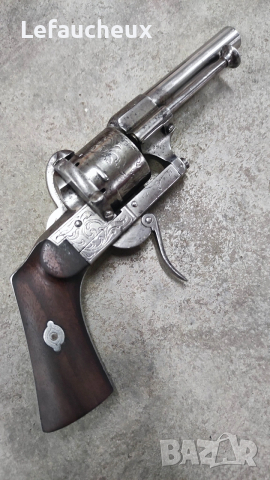 Антика Уникат Лефуше Револвер 7 кал., снимка 4 - Антикварни и старинни предмети - 53219284