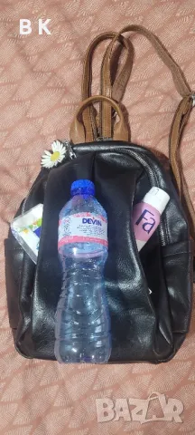 Черна дамска кожена раница , снимка 7 - Раници - 49005884