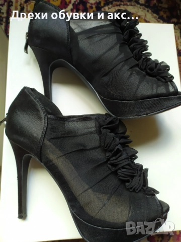 Черни сандали на висок ток 37 номер обувани веднъж 20лв, снимка 4 - Сандали - 51773530