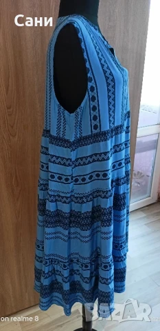 Синя рокля без ръкави , снимка 4 - Рокли - 51343720