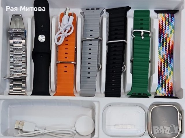 Смарт часовник P9 със слушалки и 7 различни каишки, снимка 1 - Смарт часовници - 43151954