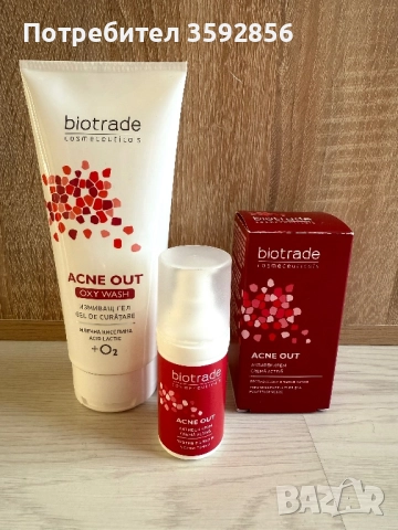 BIOTRADE ACNE OUT Крем против Акне 30ml и ACNE OUT OXY WASH измивен гел 200ml, снимка 2 - Козметика за лице - 52524977
