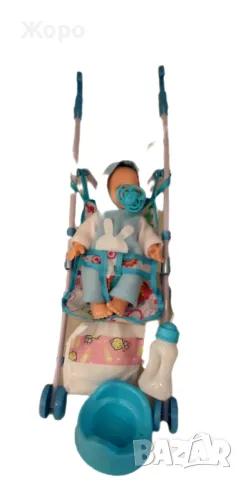 Бебе в количка с гърне и биберон 160497, снимка 3 - Кукли - 48271697
