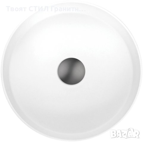 Бяла Кръгла Гранитна Мивка за Баня, Монтаж върху плот стояща Silia ф36, снимка 4 - Мивки - 43554751