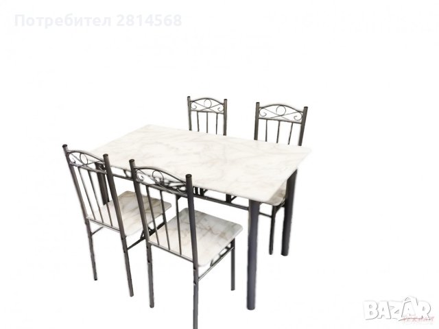 Комплект маса и столове метал , снимка 3 - Маси - 43325803