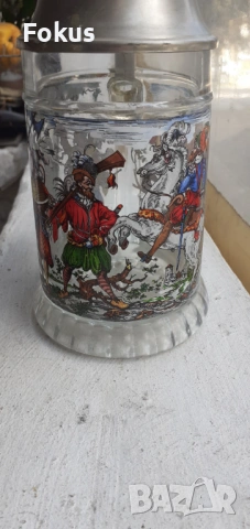 Колекционерска немска музикална халба за бира капак свиреща, снимка 3 - Антикварни и старинни предмети - 53335973