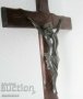 много голям 70см Стар кръст религия разпятие метал и дърво, снимка 1 - Други ценни предмети - 28872491