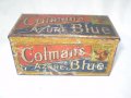 Антикварна тенекиена кутия Colmans Azure Blue , снимка 1 - Антикварни и старинни предмети - 33689246