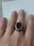Уникален мъжки бутиков сребърен пръстен с оникси, снимка 2
