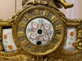 Старинен бронзов часовник с порцеланови вложки, снимка 3