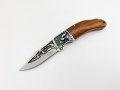 Руски сгъваем джобен нож с калъф"Тайга"/Вълк/Акула сталь 65х13