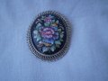 Винтидж брошка порцелан на цветя от времето на СССР, снимка 7