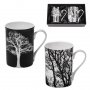 Комплект от 2 чаши Дърво за кафе и чай Костен порцелан , снимка 1