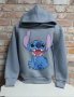 Нов детски суичър с дигитален печат Стич (Stitch) в тъмносив цвят, снимка 7