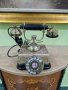 Страхотен антикварен колекционерски телефон от месинг и бакелит 