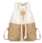 Дамска раница от юта, Бежов, 31x10x45см., снимка 1