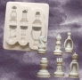 6 Шахматни фигури шах пешки силиконов молд форма фондан шоколад гипс декор украса, снимка 1