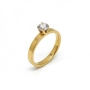 Елегантен пръстен от неръждаема стомана с циркон „корона“ – златист и сребрист, снимка 2