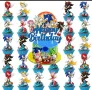 24 бр Соник Sonic къси картонени топери топер за торта мъфини, снимка 1