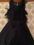 Черна рокля с ресни, снимка 1