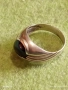 Скъпоценен Ретро Арт Нуво сребърен пръстен ювелирно шлифован Турмалин 37935, снимка 14