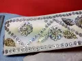 Стар ЕТНОГРАФСКИ ДАМСКИ КЕНАРЕН КОЛАН УКРАСЕН с ФЛОРАЛНИ МОТИВИ от БЛЕСТЯЩИ ПАЙЕТИ 47651, снимка 9