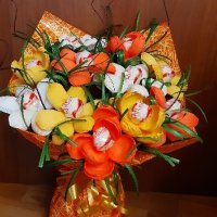 Букети с  бонбони, снимка 14 - Изкуствени цветя - 37879021
