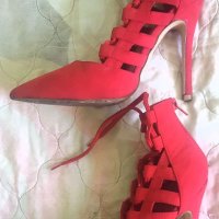 "Tulipano"-червени уникални обувки, снимка 3 - Дамски обувки на ток - 43483804
