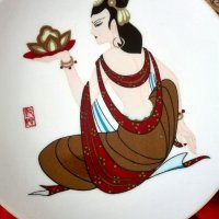Декоративна ръчно рисувана чиния, снимка 3 - Антикварни и старинни предмети - 33623109
