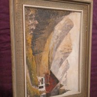 Невероятна планинска картина масло на фазер, снимка 3 - Антикварни и старинни предмети - 39761799