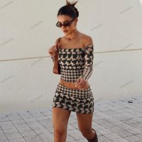 Нов дамски моден секси комплект с щампа на пеперуди - 024 , снимка 2 - Комплекти - 43558057