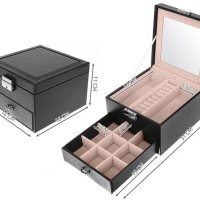 Луксозна кожена кутия за часовници/бижута, снимка 5 - Подаръци за жени - 44004168