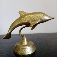 Бронзова статуетка на делфин, снимка 2 - Антикварни и старинни предмети - 43896177