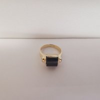 Златен пръстен с авантюрин и циркони , снимка 6 - Пръстени - 38997813
