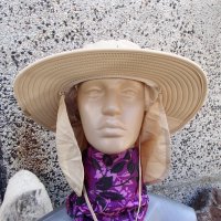 Продавам лека лятна бързосъхнеща шапка с голяма периферия, покривало за врата и UV защита, снимка 10 - Шапки - 28076038