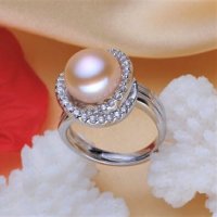 Сребърен пръстен с естествена, бяла перла, снимка 2 - Пръстени - 28421581