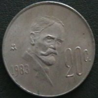 20 центаво 1983, Мексико, снимка 1 - Нумизматика и бонистика - 28312798