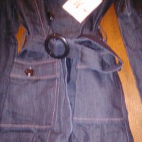 Дамски шлифер в мастилено синьо  , снимка 1 - Палта, манта - 26543563