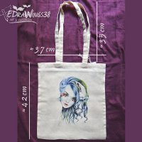 Текстилна чанта / торба за пазар с дълги дръжки "Вода", снимка 3 - Чанти - 28124064
